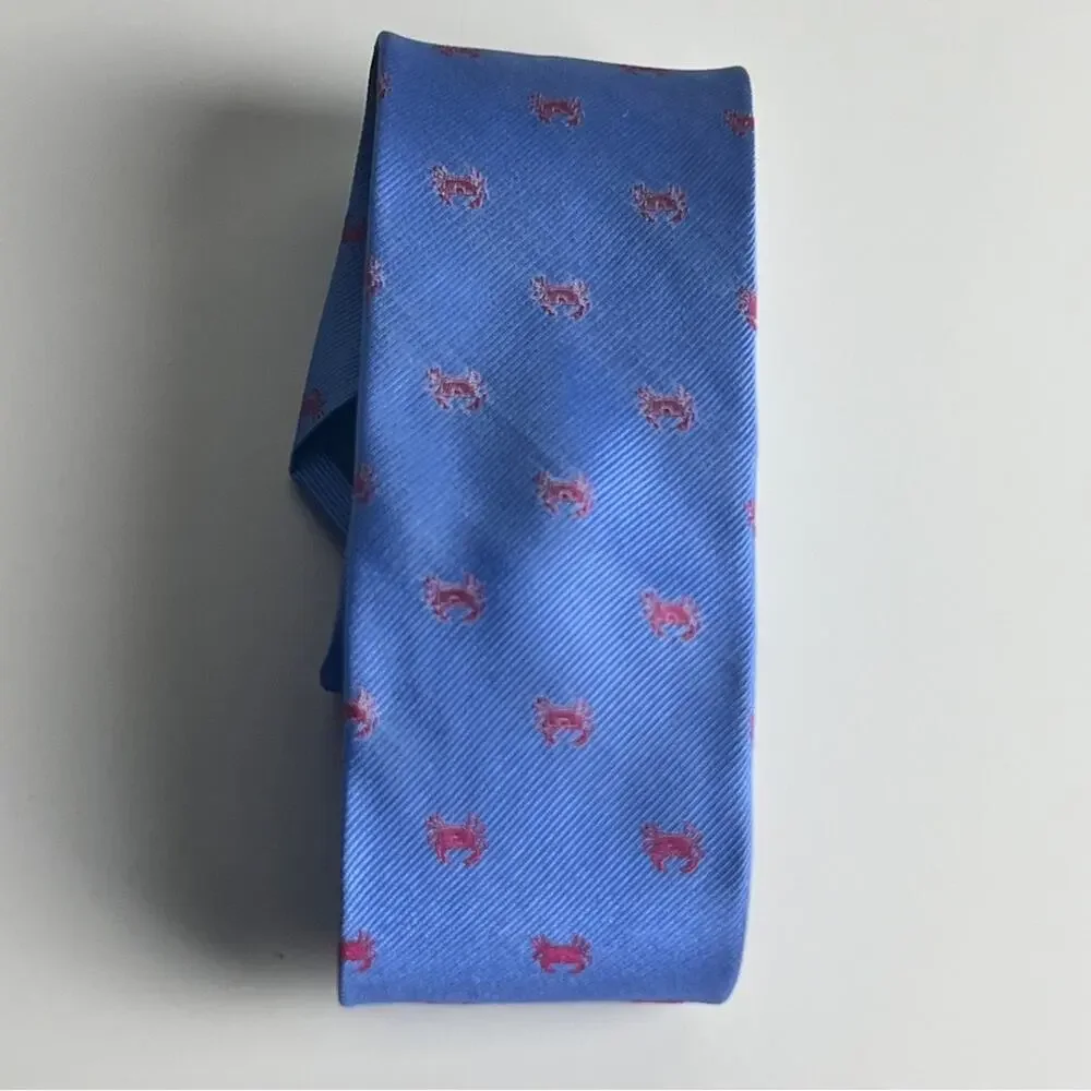 J.Crew Men’s Crab Seafood Preppy Print Tie New With Tag
